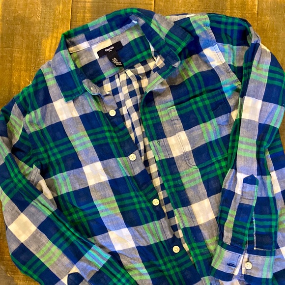 GAP Other - Gap Kids Boys (Size XL) Green,Blue,&White Plaid Button Down Shirt